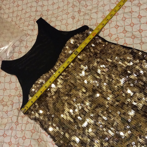 Express sequin metallic color block mini-dress - Picture 7 of 7